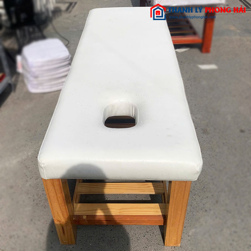 Giường Spa Cũ Nệm Trắng Chân Xám (Nhiều Size)
