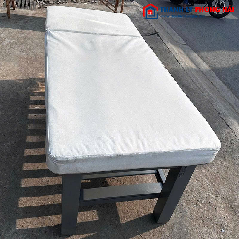 Giường Spa Cũ Nệm Trắng Chân Xám (Nhiều Size)