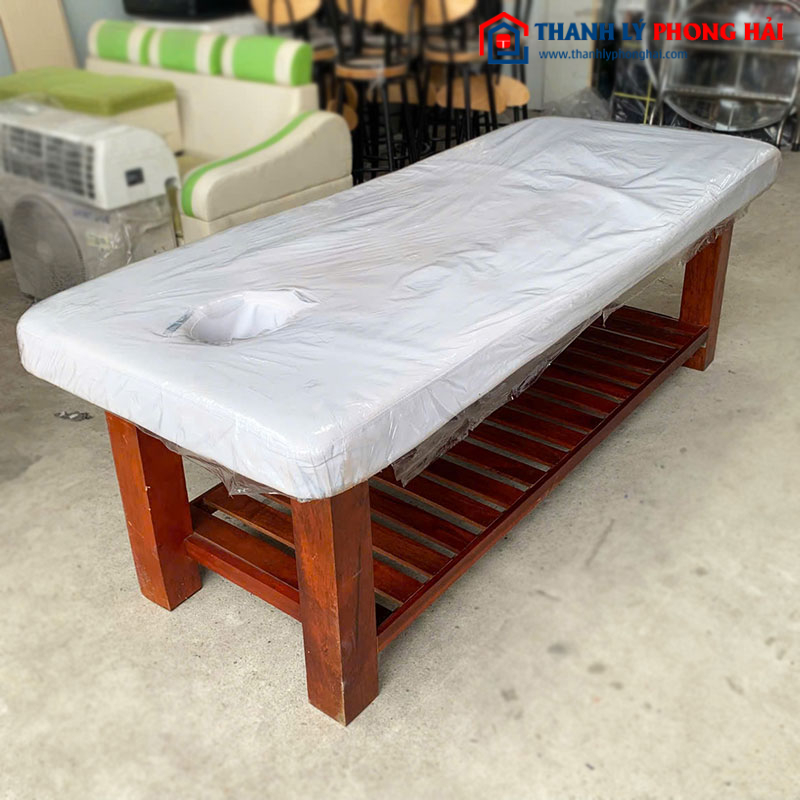 Giường Spa Cũ Nệm Trắng Chân Xám (Nhiều Size)