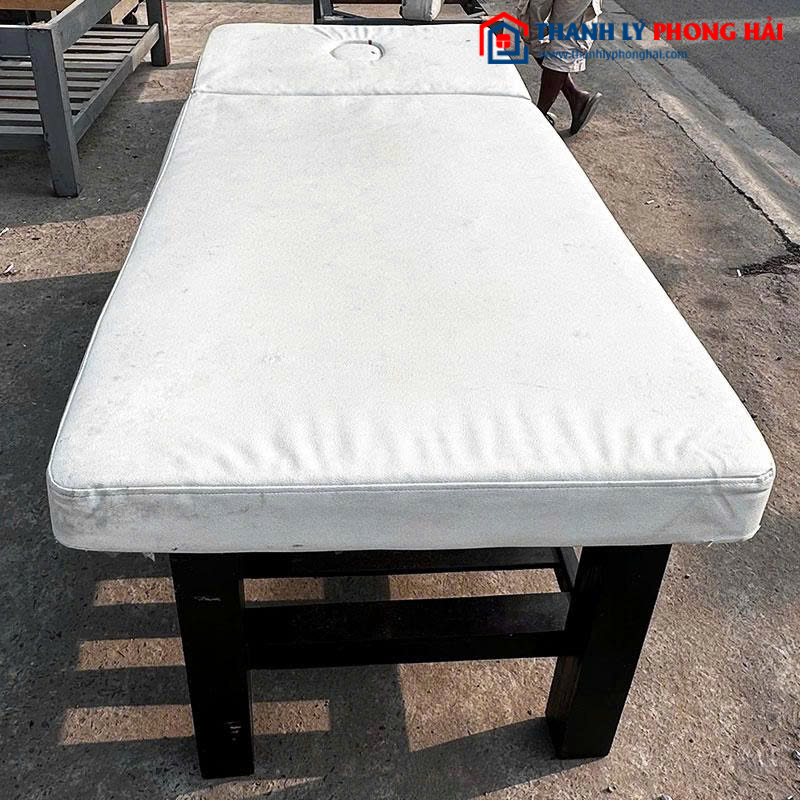 Giường Spa Cũ Nệm Trắng Chân Xám (Nhiều Size)