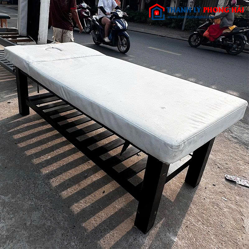 Giường Spa Cũ Nệm Trắng Chân Xám (Nhiều Size)