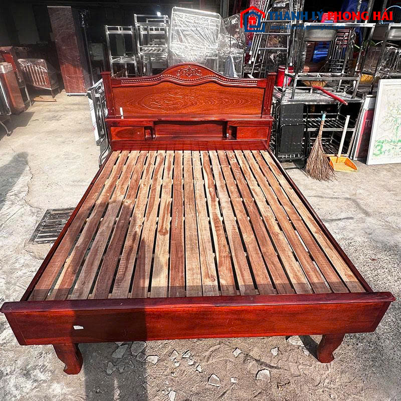 Giường Tràm Pha Xoan Bắc Cũ 1m6