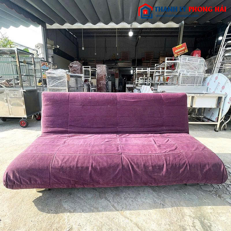 Sofa Bed 1m9 Cũ Màu Đỏ Tía