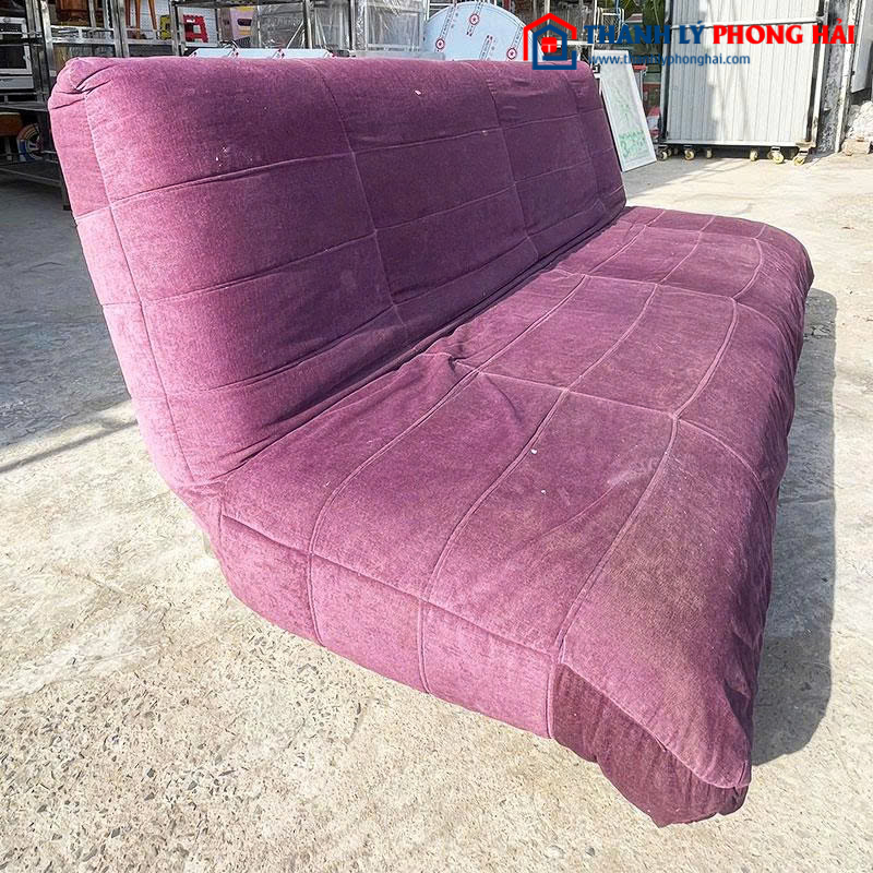 Sofa Bed 1m9 Cũ Màu Đỏ Tía