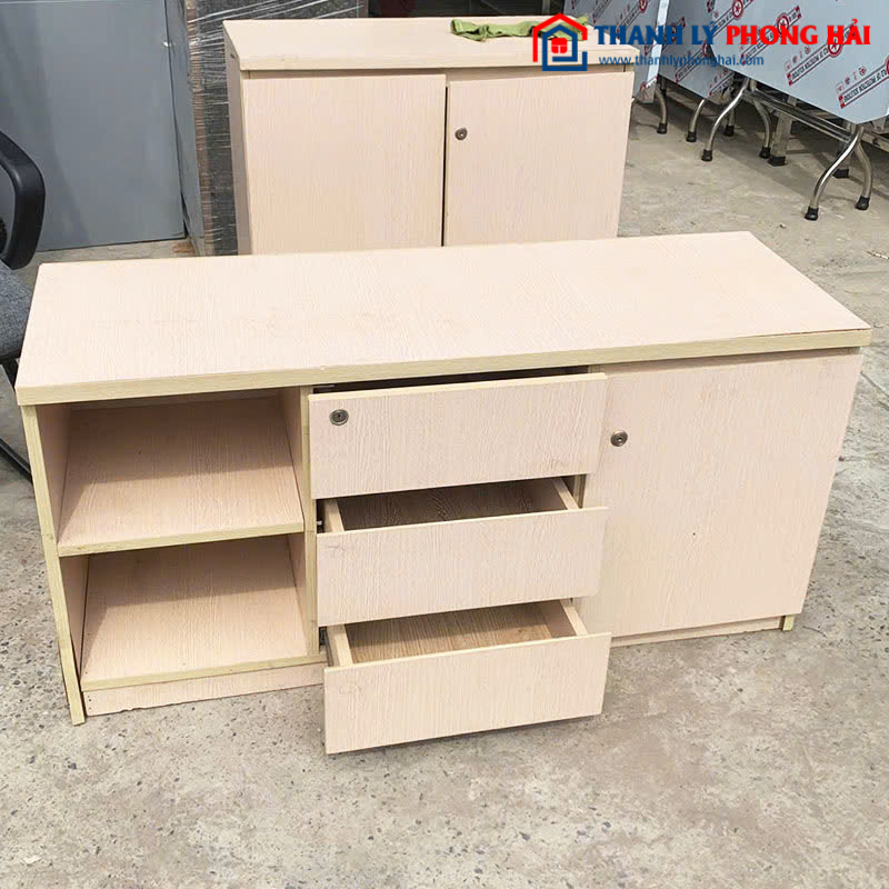Tủ Hồ Sơ Gỗ Công Nghiệp 1m2 Nhiều Ngăn Cũ