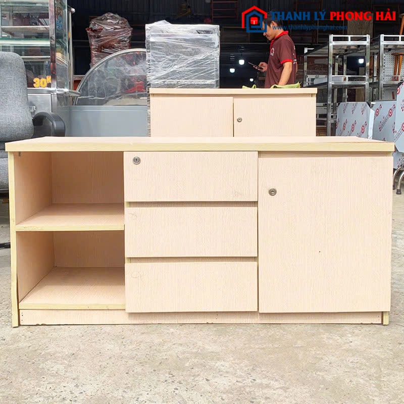 Tủ Hồ Sơ Gỗ Công Nghiệp 1m2 Nhiều Ngăn Cũ