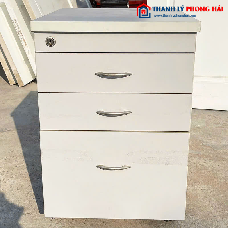 Tủ Hồ Sơ Gỗ Công Nghiệp Màu Trắng 48cm Cũ