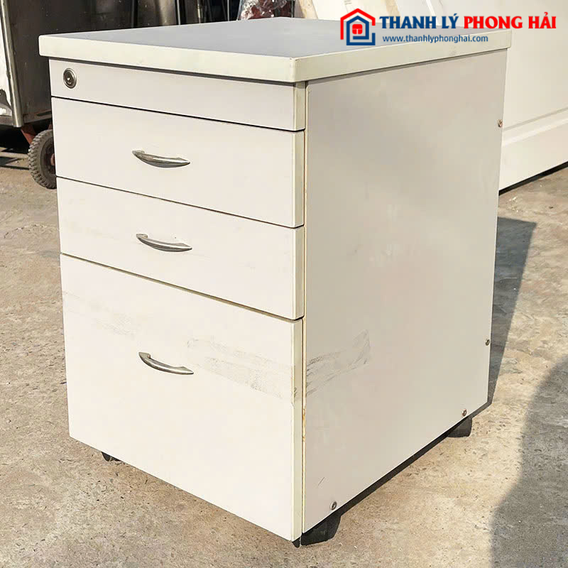 Tủ Hồ Sơ Gỗ Công Nghiệp Màu Trắng 48cm Cũ