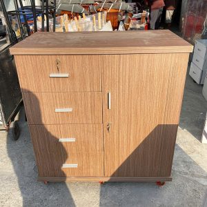 Tủ Hồ Sơ Gỗ Công Nghiệp Màu Vân Gỗ 1m Cũ
