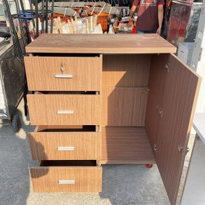 Tủ Hồ Sơ Gỗ Công Nghiệp Màu Vân Gỗ 1m Cũ