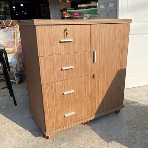 Tủ Hồ Sơ Gỗ Công Nghiệp Màu Vân Gỗ 1m Cũ
