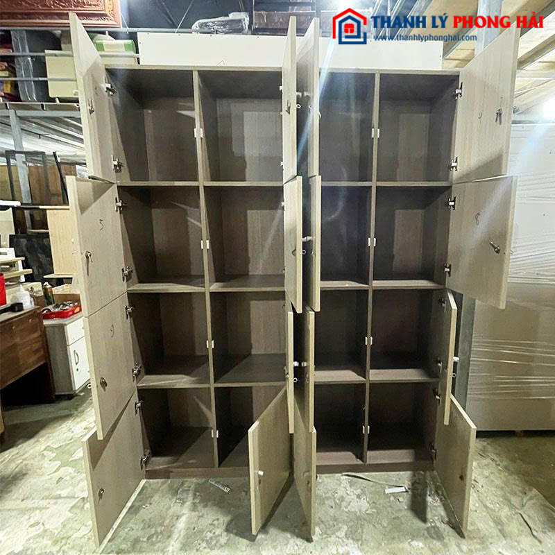 Tủ Locker 16 Ngăn Gỗ Công Nghiệp 1m6 Cũ
