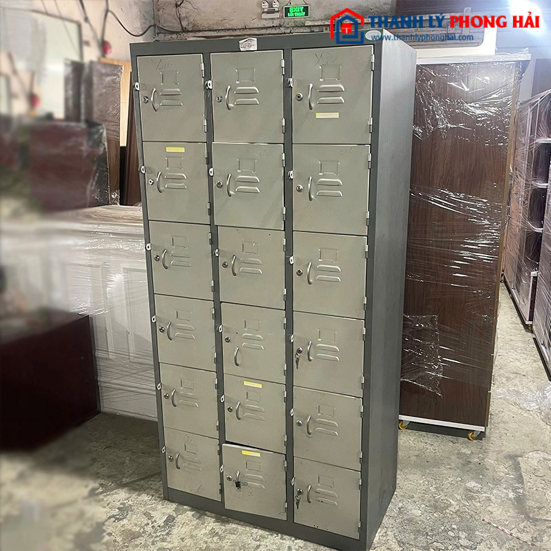 Tủ Locker Sắt 18 Ngăn 92cm Cũ