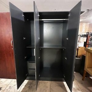 Tủ Quần Áo 2 Cánh 1m6 Kèm Kệ Gỗ Công Nghiệp Màu Xám Cũ