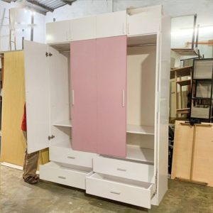 Tủ Quần Áo Gỗ 4 Cánh Cũ 1M6