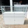 Tủ Trưng Bày Kính 1m2 Gỗ Màu Trắng Cũ