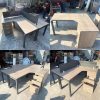 Bàn Làm Việc Cũ 1m4 Ghép Chữ Thập Có Vách Ngăn