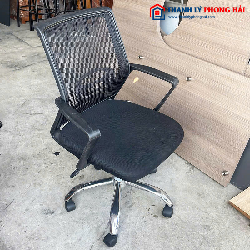 Ghế Văn Phòng Chân Xoay 360 Độ Lưng Lưới Cũ