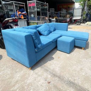Băng Sofa Góc L 2m Chất Nỉ Màu Xanh Cũ