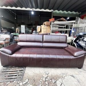 Bộ Sofa Băng Bọc Da Màu Nâu Sẫm 2m2 Cũ