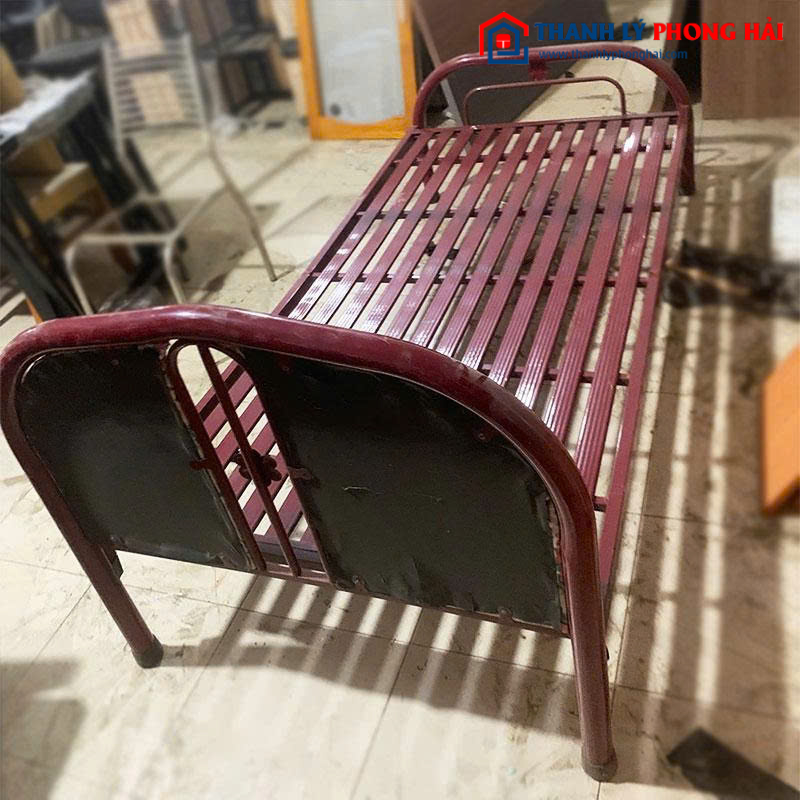 Giường Sắt Bọc Nệm Đầu Giường 1m Cũ