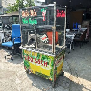 Xe Nước Mía Inox 90cm Kèm Máy Ép Cũ