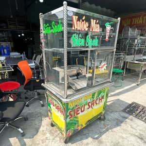 Xe Nước Mía Inox 90cm Kèm Máy Ép Cũ