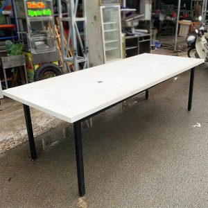 Bàn Họp 2m4 Cũ Mặt Gỗ Trắng Chân Sắt