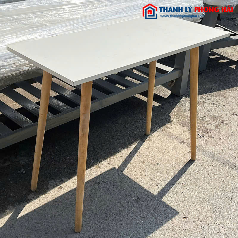 Bàn Làm Việc Cũ Mặt Gỗ Chân Gỗ