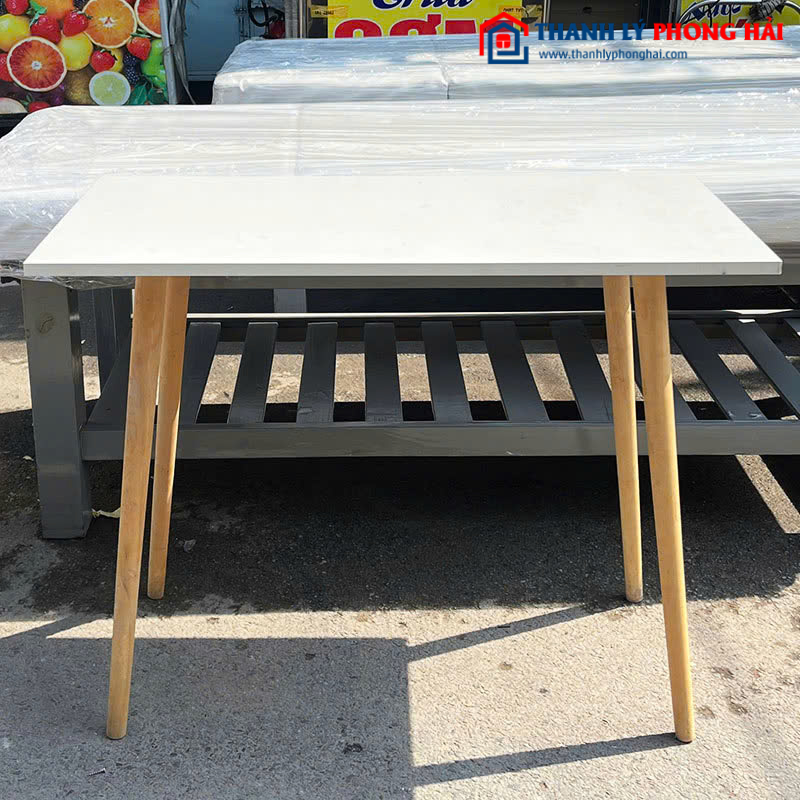 Bàn Làm Việc Cũ Mặt Gỗ Chân Gỗ
