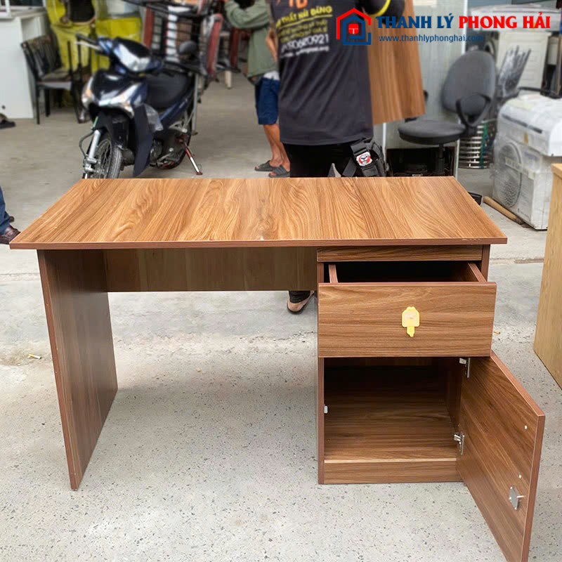 Bàn Làm Việc Gỗ MDF Cũ Kèm Tủ Hồ Sơ
