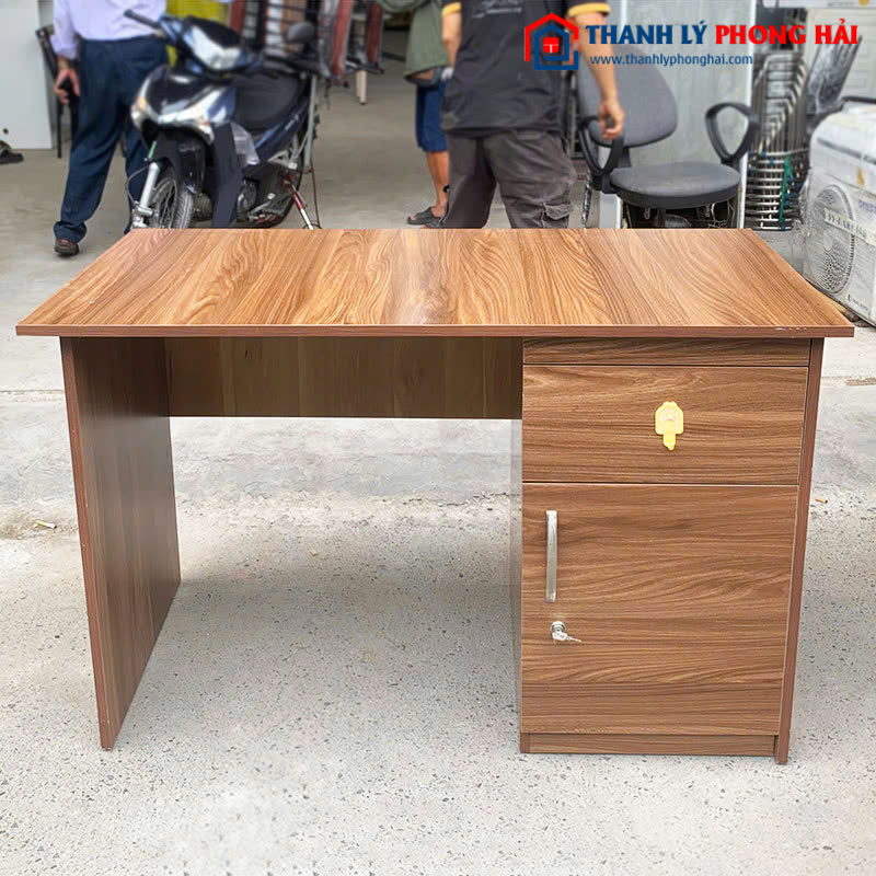 Bàn Làm Việc Gỗ MDF Cũ Kèm Tủ Hồ Sơ