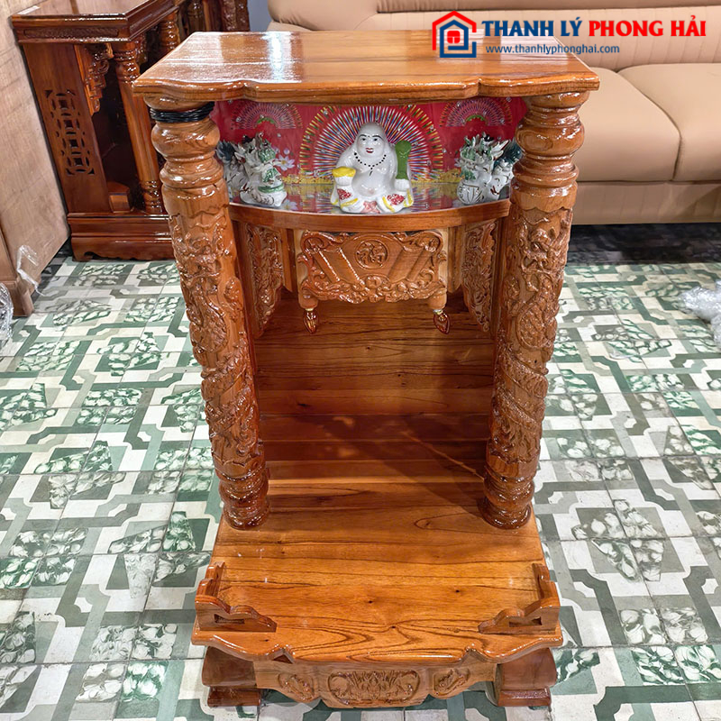 Thanh Lý Bàn Thờ Ông Địa Gỗ Xoan Chạm Khắc Cổ Điển Mới 99% (Nhiều Size)