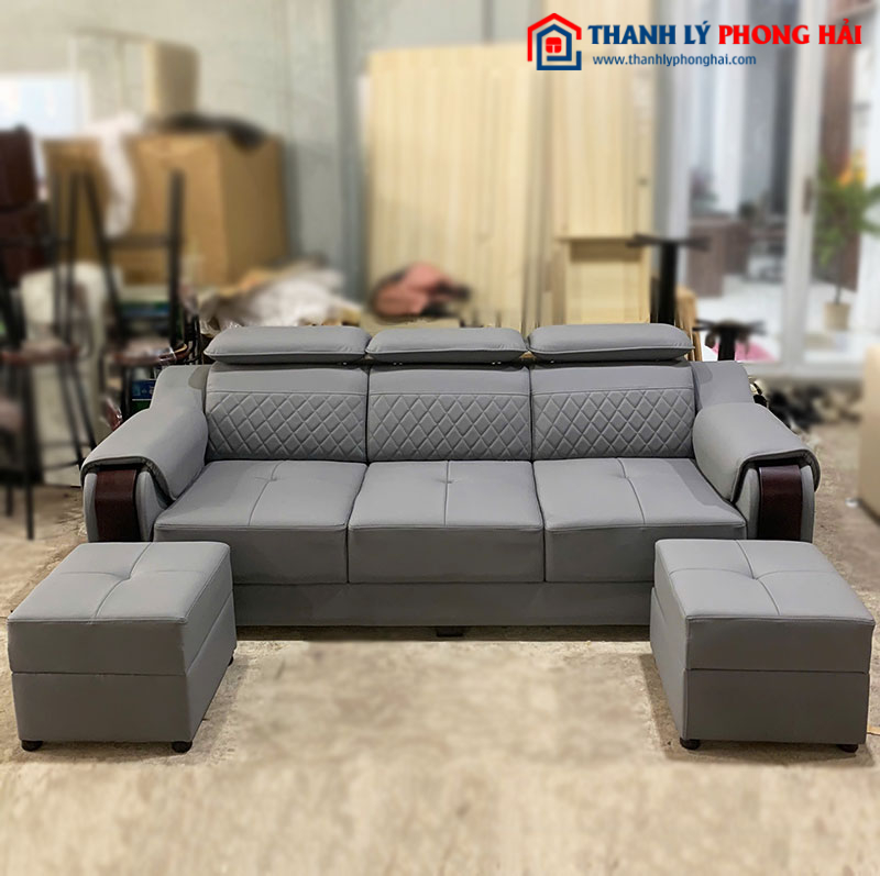 Băng Sofa 3 Chỗ Tay Ốp Gỗ Mới 99%