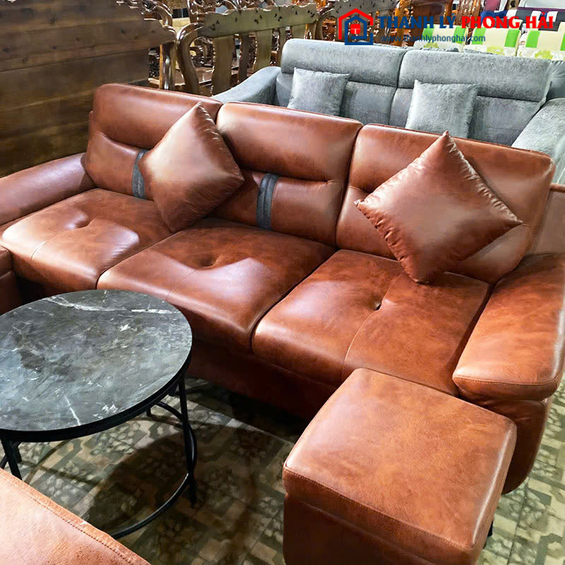 Băng Sofa Thuyền Bọc Da Cao Cấp Có Gối Mới 99%
