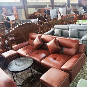 Băng Sofa Thuyền Bọc Da Cao Cấp Có Gối Mới 99%