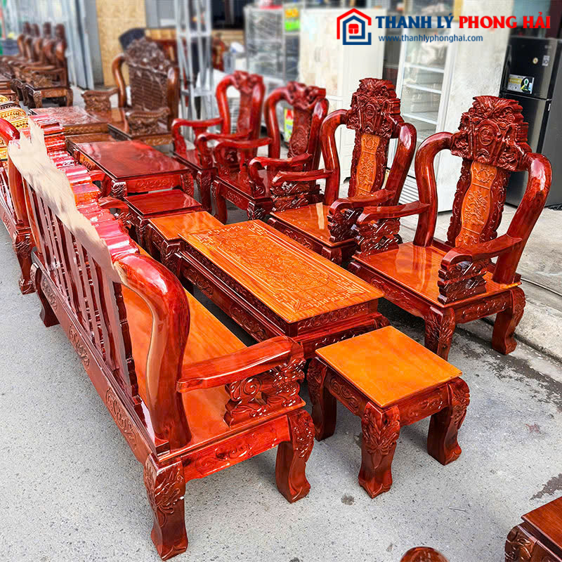 Bộ Salon Gỗ Mã Đáo Thành Công Tay 10 Mới 99%