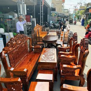 Bộ Salon Louis Tay 12 Hoàng Gia 6 Món Mới 99% (Nhiều Màu)