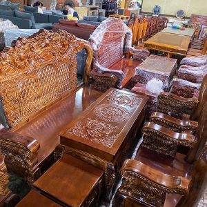 Bộ Salon Louis Tay 12 Hoàng Gia 6 Món Mới 99% (Nhiều Màu)