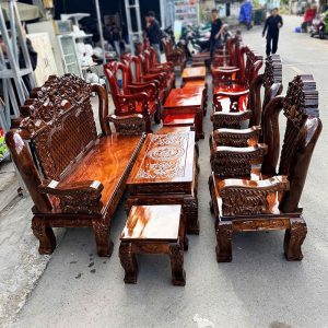 Bộ Salon Louis Tay 12 Hoàng Gia 6 Món Mới 99% (Nhiều Màu)