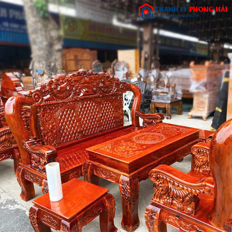 Bộ Salon Louis Tay 12 Hoàng Gia 6 Món Mới 99% (Nhiều Màu)