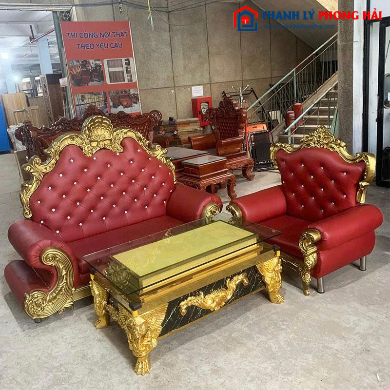 Bộ Sofa Hoàng Gia 3 Món Cũ 2m Sang Trọng