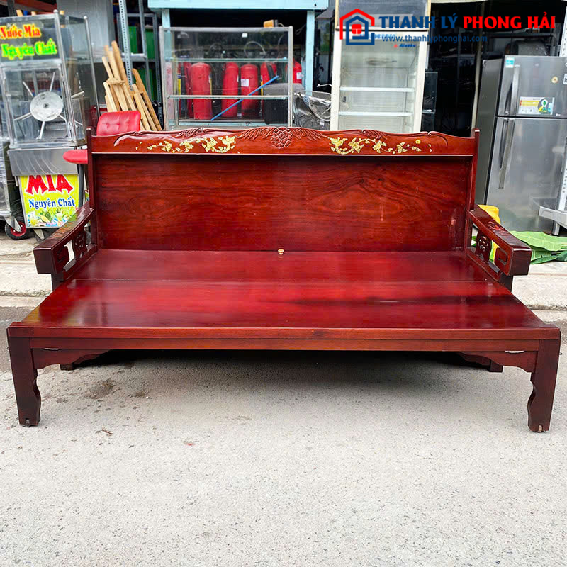 Ghế Trường Kỷ Gỗ Tự Nhiên Cũ Gấp Thành Giường 1m