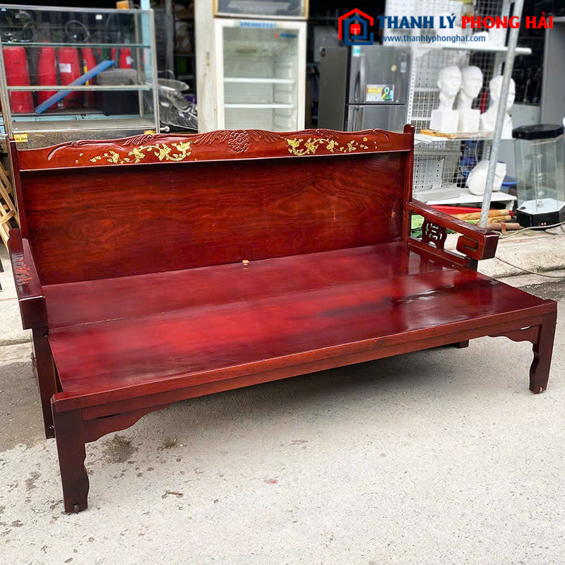 Ghế Trường Kỷ Gỗ Tự Nhiên Cũ Gấp Thành Giường 1m