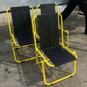 Ghế Xếp Lò Xo Cũ Khung Sắt Lưng Lưới Thấp