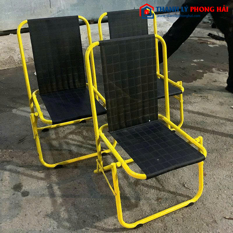 Ghế Xếp Lò Xo Cũ Khung Sắt Lưng Lưới Thấp
