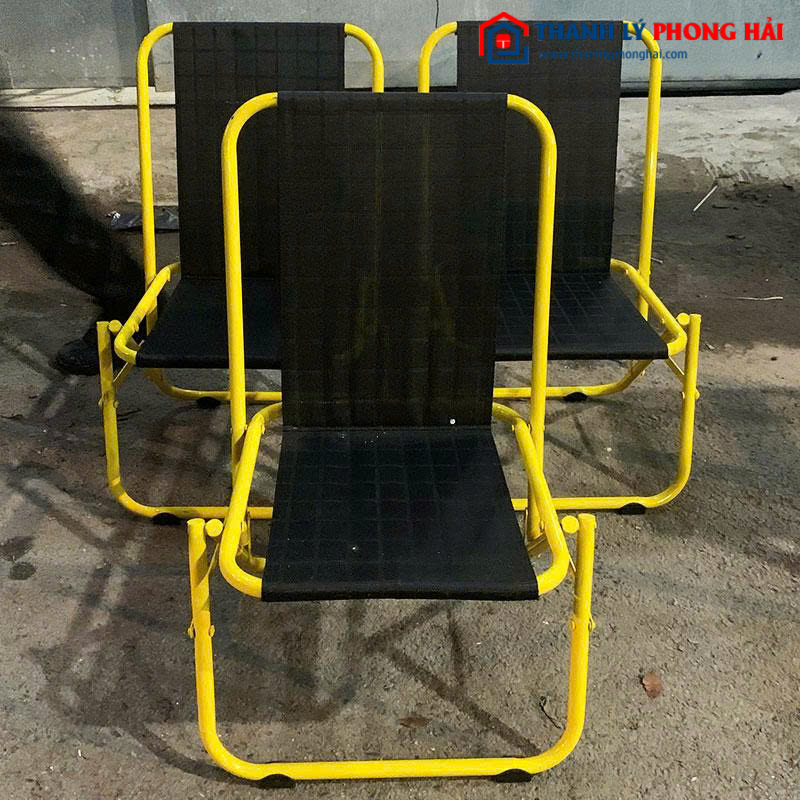 Ghế Xếp Lò Xo Cũ Khung Sắt Lưng Lưới Thấp