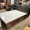 Giường Gỗ MDF 1m6 Cũ Có Ốp Mút Bọc Da Đầu Giường