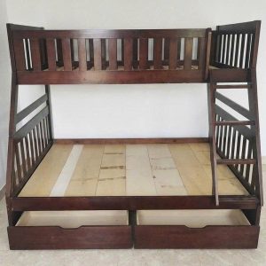 Giường Tầng Gỗ Cũ Có 2 Hộc Kéo