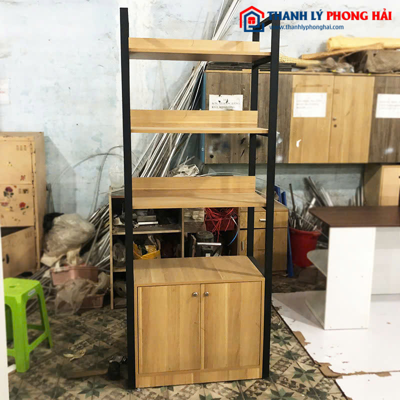 Kệ Trưng Bày 80cm Cũ Khung Sắt Gỗ MDF